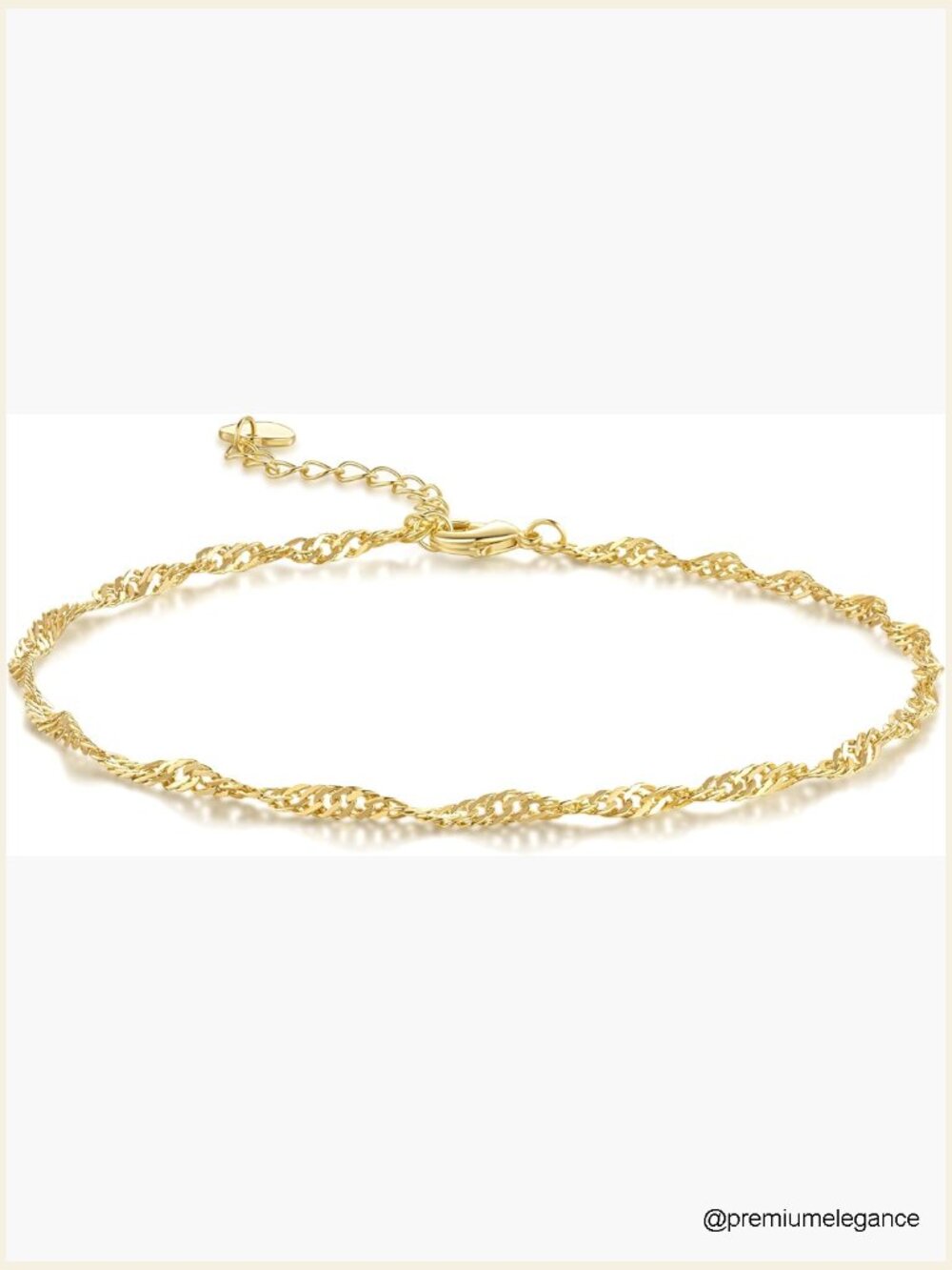 14K Gold Plated Wave Chain Anklet Singapore Ankle Bracelet